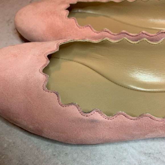 NWT Chloe Lauren Scalloped Pink Flats size 39 - Picture 5 of 7